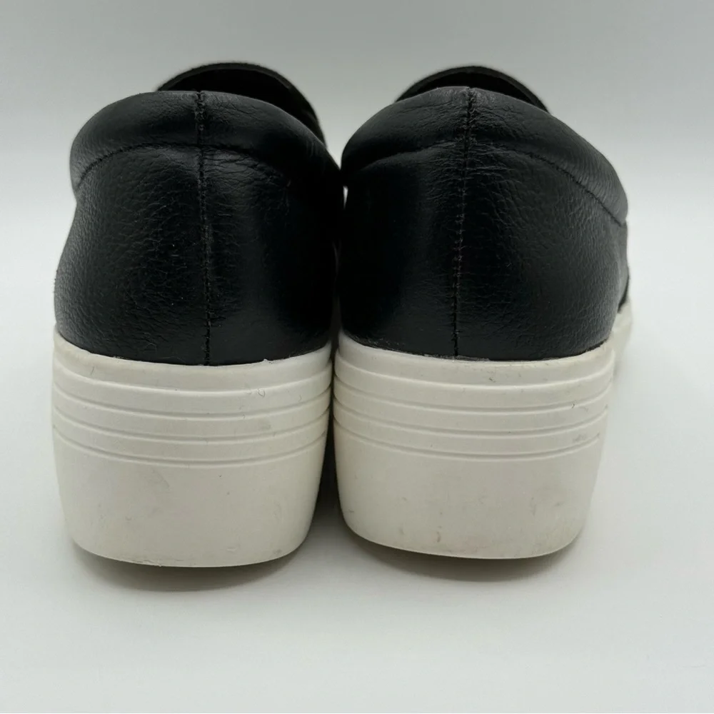 Giani Bernini Xenaa Black Slip-on Wedge Sneakers Suede & Leather Platform SZ 7.5 - Picture 4 of 15